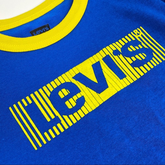 Levi’s Boys Crewneck T-Shirt, Blue/Yellow NWT - Picture 3 of 5